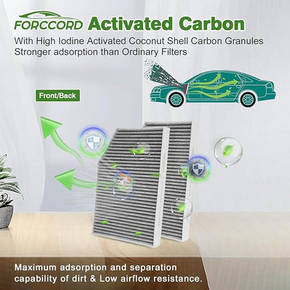 Cabin & Engine Air Filter Fit for 2018-2019 X3 (XDrive30i/SDrive30i/M40i), 2019 X4; 2020-2021 X3 (XDrive30i/SDrive30i); 2020-2022 X4 (XDrive30i) Replacement 64119382885 Accessories