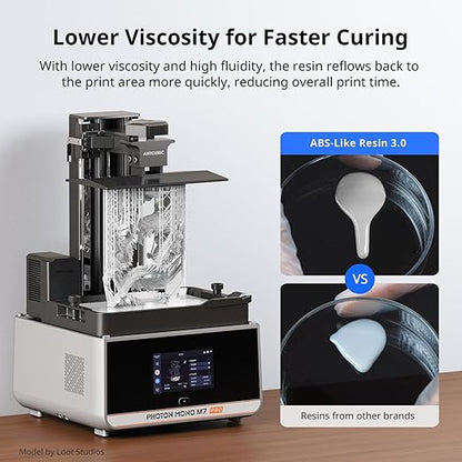ANYCUBIC ABS-Like Resin 3.0, Upgraded 14K 3D Printer Resin with Enhanced Strength and Toughness, High Precision, Low Odor, Wide Compatibility for All LCD Resin 3D Printers (White, 1kg)