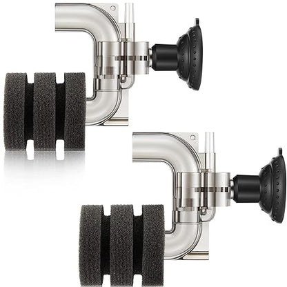Riakrum 2 Pieces Mini Aquarium Single Sponge Filter Submersible Foam Filter Quiet for Small Fish Tank 0.5-5 Gallon Fixed Freshwater Salt Water