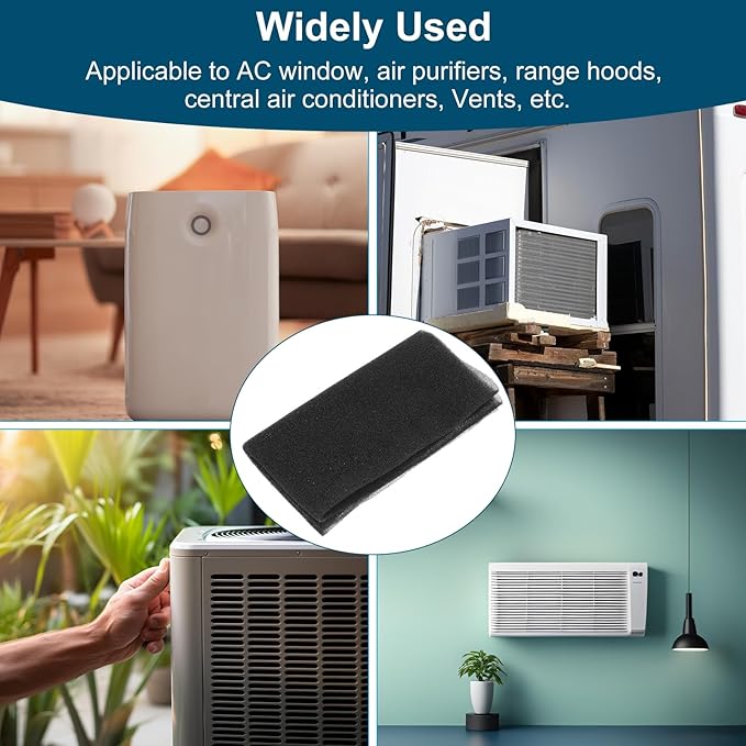PATIKIL 20" x 20" x 0.1" Air Conditioner Filter Replacement, 2Pcs Washable Reusable Cut to Fit Foam Filter Air Filter for RV AC Vent Window Purifiers Computer, 40PPI