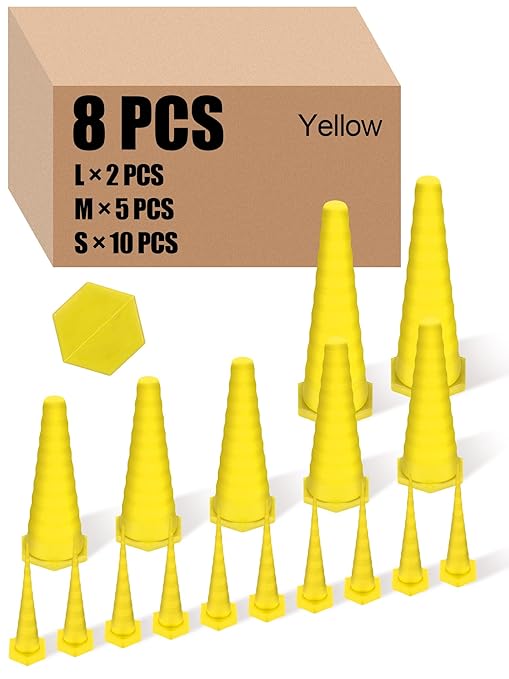 Hydraulic Oil Service Plugs Large Medium Small Sizes Multi Pack Rubber Drip Proof Hose Plugs Industrial Hydraulic Kit for Irrigation, 3 Sizes(17 Pcs,Yellow)
