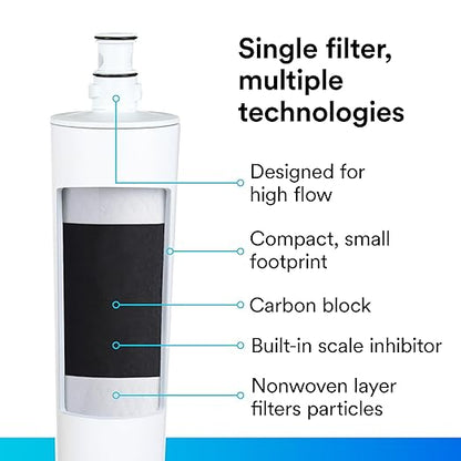 3M Water Filtration Replacement Cartridge for Commercial Ice Maker Machine HF20-S for High Flow Serie ICE120-S, Reduce Sediment, Microplastics, Chlorine Taste and Odor, Cyst, Inhibit Scale (Pack of 2)