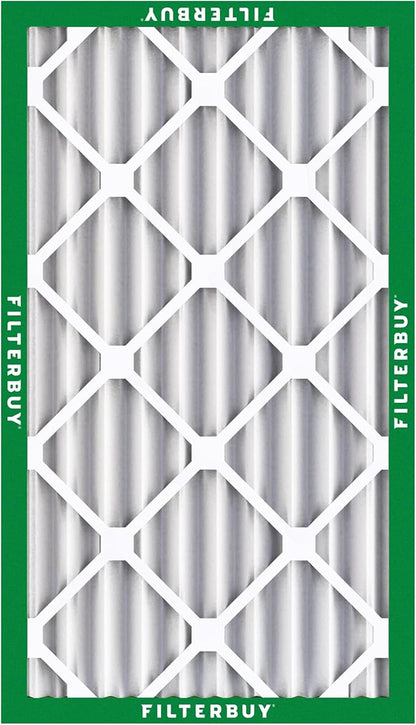Filterbuy 12x20x4 Air Filter MERV 8 Essential Dust & Allergy Defense (3-Pack), Electrostatic Pleated HVAC AC Furnace Filters Replacement, Made in USA (Actual Size: 11.50 x 19.50 x 3.63)