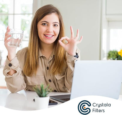 Crystala Filters Compatible with Samsung DA29-00020B Refrigerator Water Filter, DA29-00020A/B, DA29-00020B-1, HAF-CIN/EXP, 46-9101, RF4267HARS, RF25HMEDBSR, RF28HMEDBSR, RS25J500DSR, 2 Pack