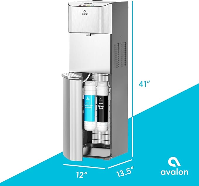 Avalon Self Cleaning Bottleless Water Cooler Water Dispenser - 3 Temperature Settings - Hot, Cold & Room Water, Durable Stainless Steel Cabinet, NSF Certified Filter- UL Listed