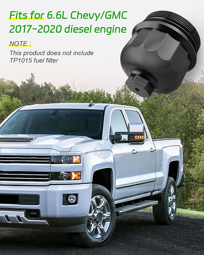 Fuel Filter Housing Cap Fit for GM Duramax 6.6L L5P (Chevy Silverado/GMC Sierra 2500HD 3500HD) 2017-2020，Fit for Cruze 2.0L 2014-2015 Cruze 1.6L 2017-2019 (without TP1015 fuel filter)