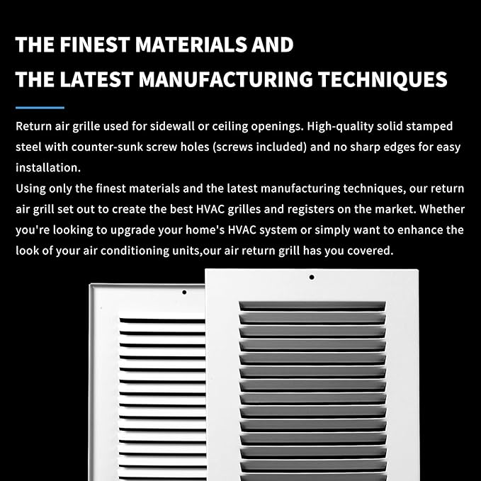 30x6 Return Air Grille(Duct Opening Size),Air Return Vent Cover,Flat Vent Cover,Rejillas De Aire Acondicionado para Casa,Return Air Grilles,Outer Dimensions:31.75"Wx7.75"H(30"W x 6"H, Duct Opening)