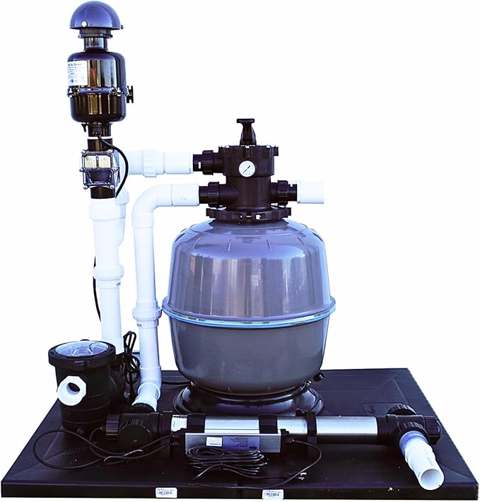 HALF OFF PONDS Simply Clear Koi Pond Filter System with 2HP Blower, UV Clarifier & 4,500 GPH Pump – Filters Ponds Up to 5,000 Gallons – Complete Kit with Bio Media, Multiport Valve, Gauge