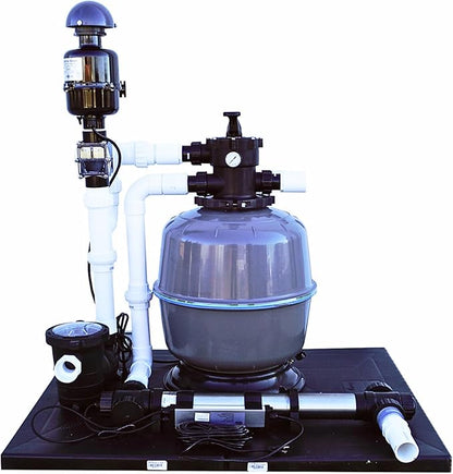 HALF OFF PONDS Simply Clear Koi Pond Filter System with 2HP Blower, UV Clarifier & 4,500 GPH Pump – Filters Ponds Up to 5,000 Gallons – Complete Kit with Bio Media, Multiport Valve, Gauge