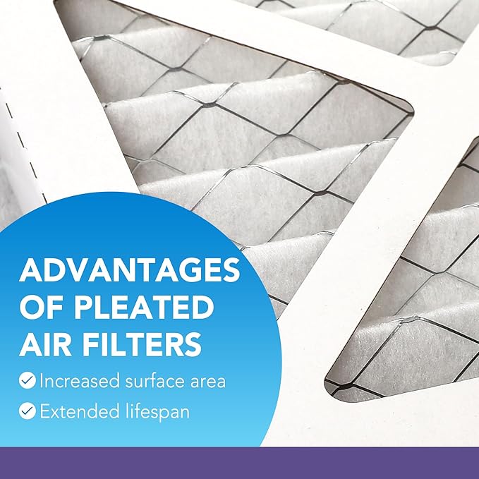 LotFancy 14x14x1 Air Filter MERV 11 4-Pack, Electrostatic Pleated AC Furnace Air Filter, Captures Dust, Smog & Pet Dander, Actual Size: 13.75"x13.75"x0.75"