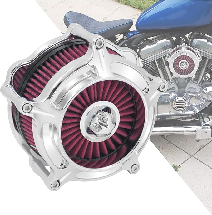 HDBUBALUS Motorcycle CNC Spike Air Cleaner Air Filter Intake System Filter (A-For Sportster XL models 04-22)