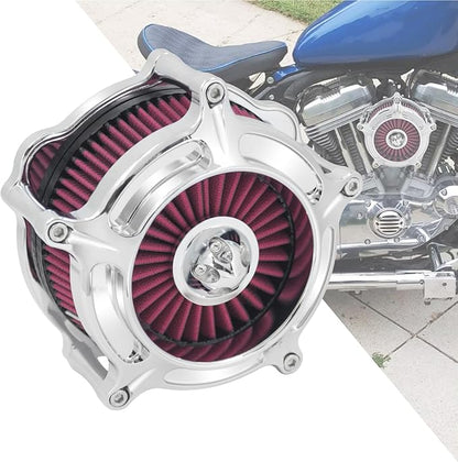 HDBUBALUS Motorcycle CNC Spike Air Cleaner Air Filter Intake System Filter (A-For Sportster XL models 04-22)
