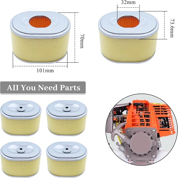 6Pcs/lot Air Filter Element for HONDA GX160 GX200 GX 160 200 5.5-6.5HP Small Engine Motor Petrol Gasoline Generator Replacement