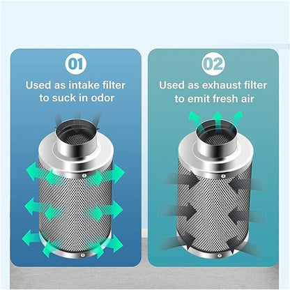 4 Inch Air Carbon Filter Odor Control, Reversible Flange, Pre-Filter Included, Smelliness Scrubber for Grow Tent Rooms
