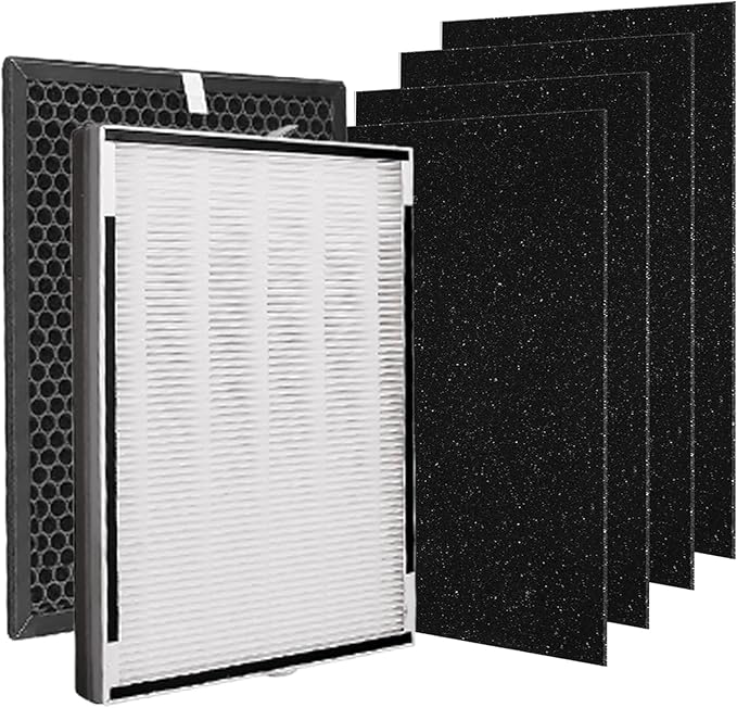 Type XP360 Replacement Filter Compatible with Purafide XP360 Air Purifier Large Room Replacement Kit,(1+1+4 Set of 4-Stage Filtration)