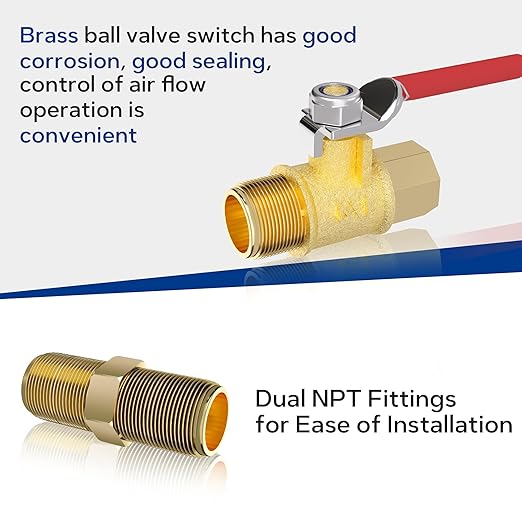 NEWPO 1/2" 3 Stage Air Drying System,Air Dryer for Compressor,Compressed Air Filter Regulator for Spray Guns,Regulator Combo 5＆0.5&0.01 Micron Filter Cartridge,Semi-Auto Drain, Metal Bracket
