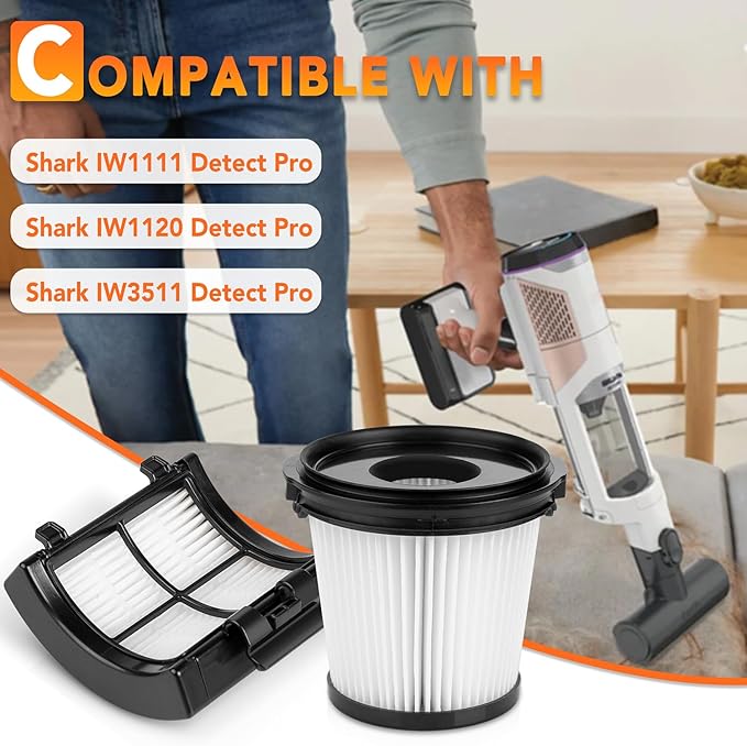 6Pack IW3511 HEPA Filters Replacement for Shark Detect Pro Cordless Vacuum Handheld IW3511 IW1111 IW1120 IW1615, 3 HEPA filters + 3 Hand vac pre-motor filters