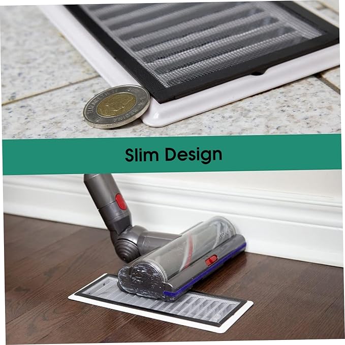 2Pcs Floor Register Cover Trap, 5x9 Inch Magnetic Air Vent Filter Floor Vent Covers Screen for Home, Dustproof Mesh Filters Net Trap Keeps Flies, Coin, Pet Hair, Food Out Covers