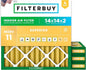 Filterbuy 14x14x2 Air Filter MERV 11 Superior Pet & Allergy Defense (4-Pack), Electrostatic Pleated HVAC AC Furnace Filters Replacement, Made in USA (Actual Size: 13.50 x 13.50 x 1.75)