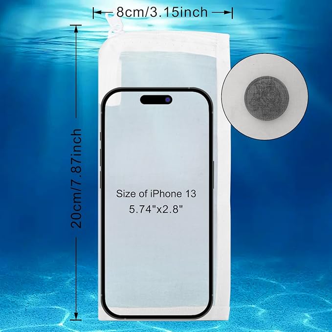 Segarty Media Bags for Aquarium Filter, 10 Pack 0.15mm Extra Fine Mesh 7.7 x 3 Reusable White Nylon Net Bags with Plastic Zipper for Charcoal, Bio Balls, Ceramic Rings, Activated Carbon, Fish Tank