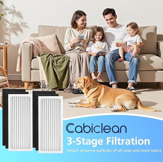 2 Pack 04383 04384 Replacement Filter Compatible with Hamilton Beach 04383 Air Purifier 04384 04385 04386A HEPA Filter Replacement, Replace Part # 990051000