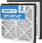 14x14x3 MERV 13 Pleated Air Filter Compatible with Zephyr VGF Series 14x14x3 Whole Home Return Air Grille Filter, MERV-13 Air Filtration System Grille Filters 2 Pack, Actual Size 13-3/8 × 13-3/8 × 3"
