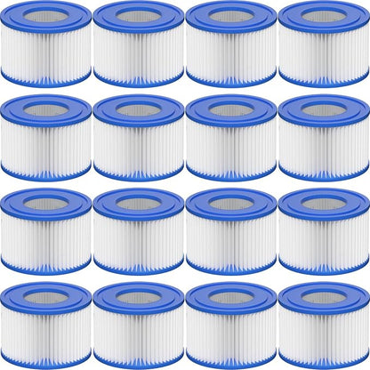 Type VI Hot Tub Filter Cartridge Compatible with Lay-Z-Spa, Coleman SaluSpa 90352E, 58323E, 58323 Swimming Pool Pump (16 Pack)