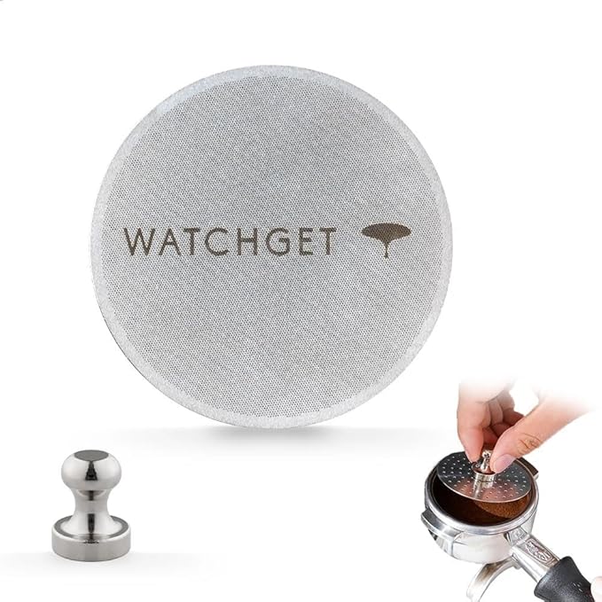 watchget 53 Espresso Puck Screen - 0.8mm Thickness Espresso Screen Double-layer Lower Shower Screen with Magnetic Nail Metal Reusable Filter for 54mm Protafilter Basket Stainless Steel Coffee Filter