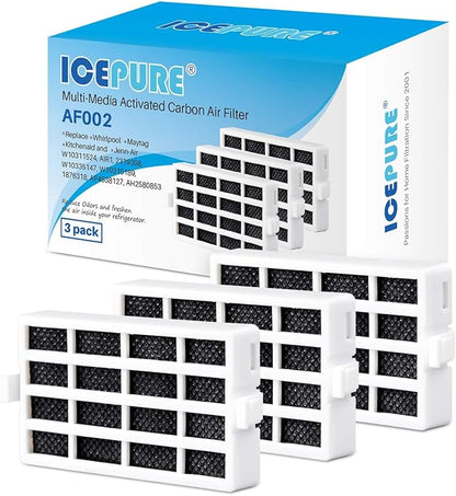 ICEPURE Replacement for Whirlpool AIR1 Refrigerator Air Filter, Compatible with W10311524, 2319308, W10335147, 1876318, FreshFlow Air Filter, AP4538127, AH2580853, EA2580853, PS2580853, 3PACK