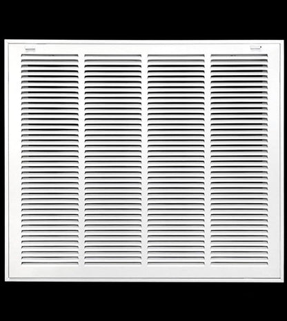HVAC Premium 24'' X 20'' Steel Return Air Filter Grille for 1'' Filter - Fixed Hinged - HVAC Duct Cover - Flat Stamped Face - White [Outer Dimensions: 26 5/8''w X 22 5/8''h]
