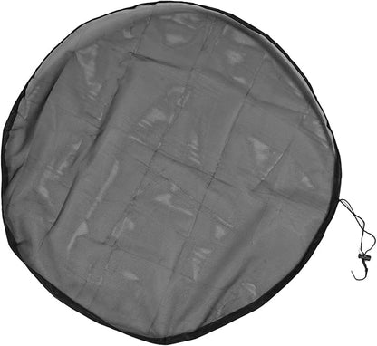 Rain Mesh Cover, Mesh Cover for Rain Barrels, Drawstring Leaf Filter Water Collection Buckets Tank Protector Outdoor Garden Net Screen to Keeps from Leaves and Debris (Dia