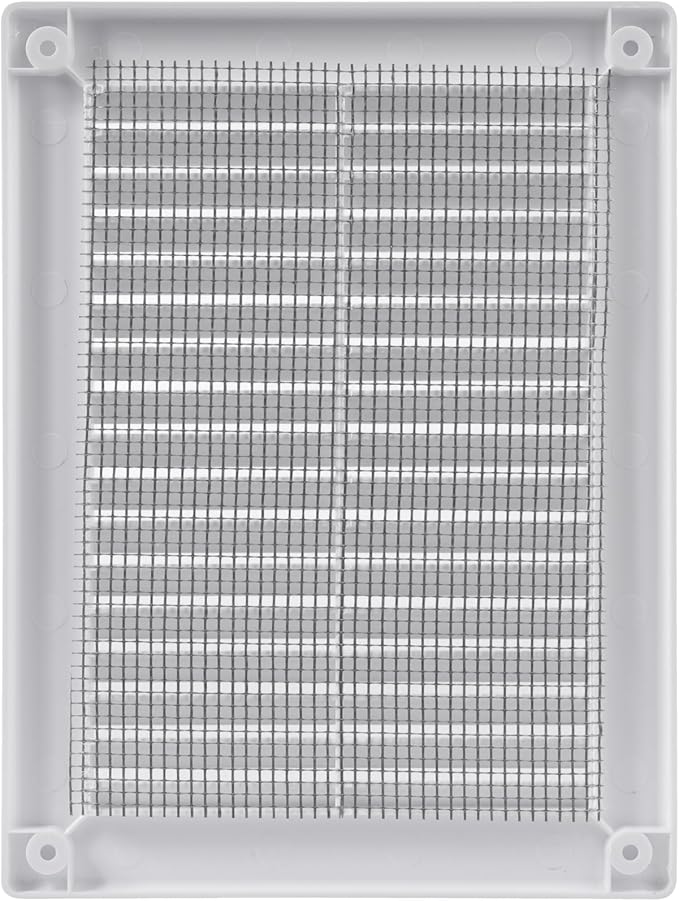 Vent Systems 4.5" x 6" Inch (Opening Dimensions) - Pack of 2 - Plastic White Soffit Vent Cover - Flat Rectangular Air Vent Grille - Air Vent Deflector - HVAC 6" x 8" Inch (Overall Dimensions)