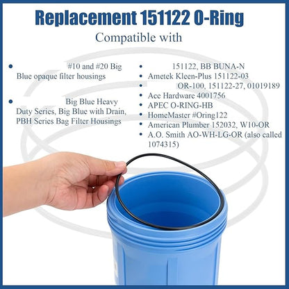 10-pack Water Filter O-rings, 5.51 Inch Sealing Gaskets for 151122 Housing, Rubber Replacement Parts for Large Filtration Systems, Flexible Leakproof, 1-set