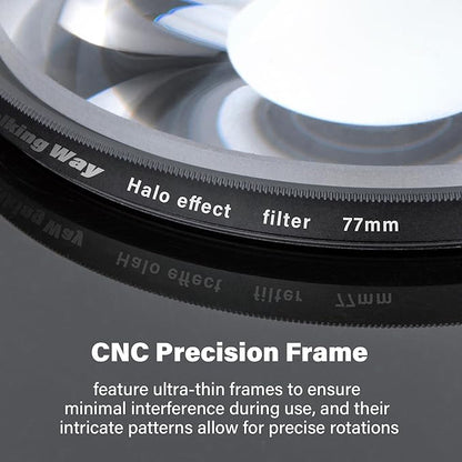 Walking Way 72MM Whirlpool Camera Effects Filter, Tunnel Vision Spiral Halo Prism Lens Filter with Vortex and Circular Halo Frame Effect for Camera Lens