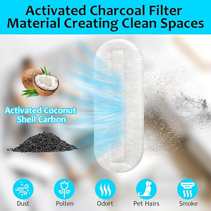 2026 Upgrade 5pcs Ceiling Fan Filters for Blades Easy-Stick Strong Fixity Activated Coconut Carbon Fan Filter for Ceiling Fan, Universal Fan Blade Air Fresh Purifier Cat Litter Box Filter, White