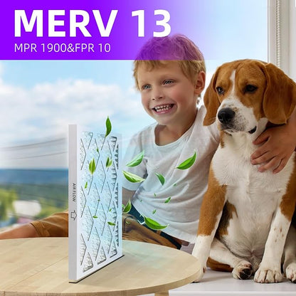 14x18x1 MERV 13 (6-Pack) Pleated Air Filter (Actual Size: 13.5"x17.5"x0.75") MPR 1900 & FPR 10, Furnace Air Filters 14x18x1 air filter