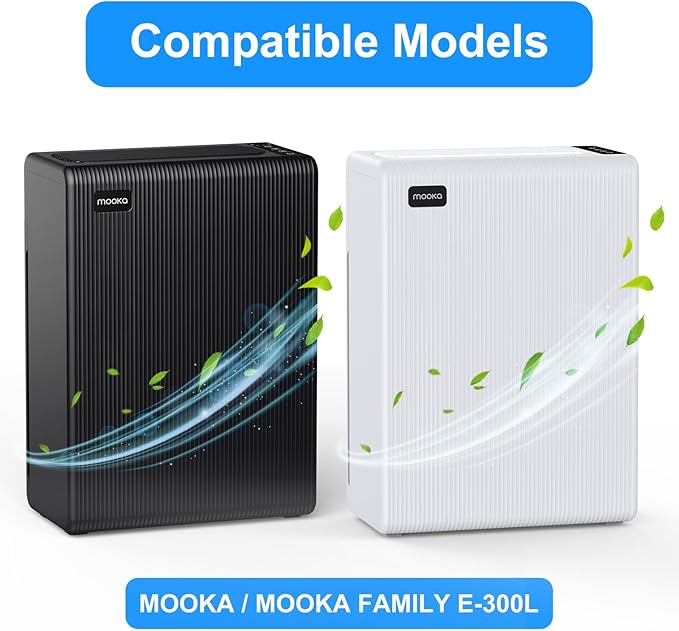 MOOKA FAMILY E-300L Air Purifiers Official H13 Replacement Filter Compatible with MOOKA E-300L Air Purifiers (2 Count)