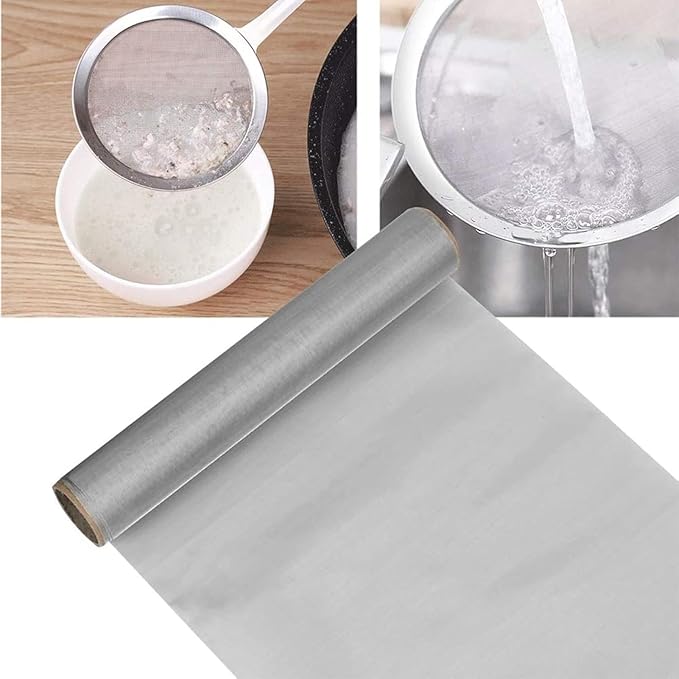 304 Stainless Steel Woven Wire Mesh, 100 Mesh Filter Screen, Heat-Resistant Insect Net for Precision Filtration, Air Vents, Garden Protection, HVAC, Windows