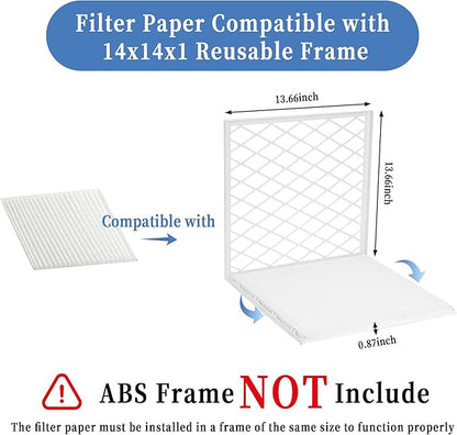 5 Pack 14x14x1 MERV 11 Air Filter Refills, Replaceable Filter Media only for 14x14x1 Reusable Frame (Frame Not Included)