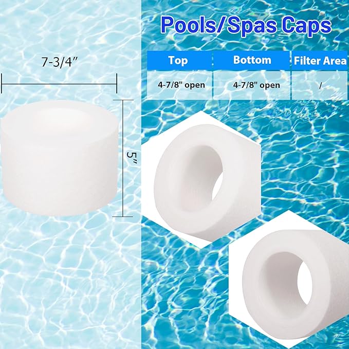 HANXER® Sundance 6540-502 Hot Tub Filter Cartridge Replaces for FC-2812, Sundance Series 850 780, PPS750, PSD25-6, PP2002, AK-6540502, Inner Pre Filter Disposable for Spa, 2 Pack