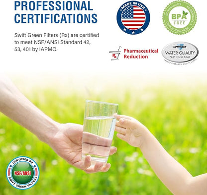 Swift Refrigerator Water Filter Compatible with Whirlpool EDR8D1,FILTER 8,46-9002, 8171413, 8171414 Made in USA SGF-W41 (2 Pack)