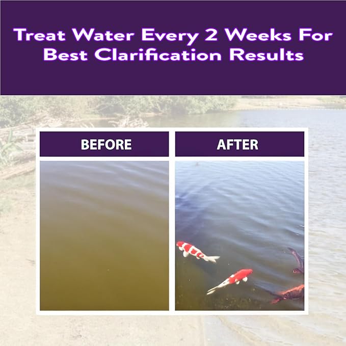 PONDSCAPE Pond Flocculant – Clears Cloudy & Murky Pond Water – Fast-Acting Water Clarifier for Ponds, Water Gardens & Fountains – Safe, Biodegradable Formula