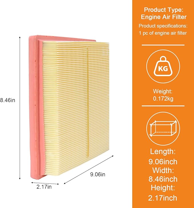 Engine Air Filter 16546-AA16A Compatible with Subaru Forester 2019-2022, Outback 2020-2022, Impreza 2017-2022, Crosstrek 2018-2022, Legacy, Ascent, WRX, Flexible Panel
