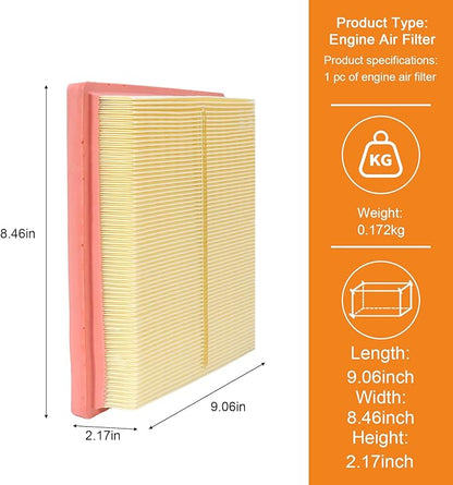 Engine Air Filter 16546-AA16A Compatible with Subaru Forester 2019-2022, Outback 2020-2022, Impreza 2017-2022, Crosstrek 2018-2022, Legacy, Ascent, WRX, Flexible Panel