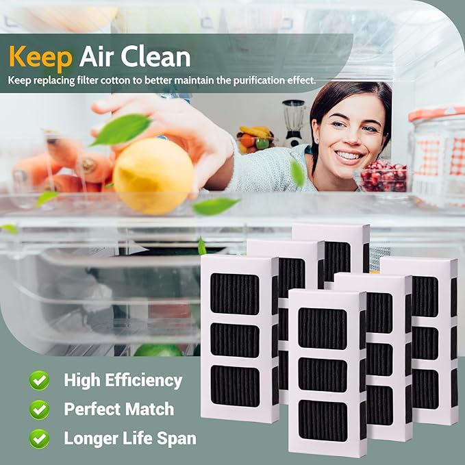 6 Pack Refrigerator Air Filter Replacement for PAULTRA2, Compatible with Pure Air Ultra 2/242047805 / EAP12364179
