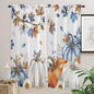Navy Blue Pumpkin Fall Window Curtains 72 Inch Long 2 Panel Set,Rod Pocket Long Curtains & Drapes,Thanksgiving Maple Leaves Branches Window Treatment for Bedroom Living Room 52"W x 72"L