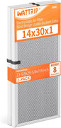 2-Pack 14x30x1 MERV 8 Reusable & Washable Electrostatic Air Filters - Long-Lasting Filter for HVAC, Furnace & Air Conditioner Units, Actual Size: 13-5/8” x 29-5/8” x 7/8”