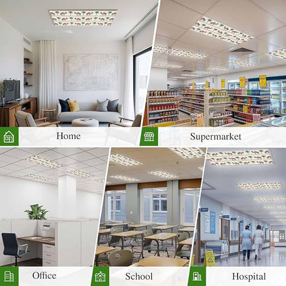 Fluorescent Light Covers for Ceiling Lights Desert Camel Magnetic Light Filters 1 Pack 4x2 ft Boho Southwest Date Trees Ceiling Lights Cover for Classroom Office School Home Drop Lamp Decor
