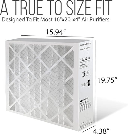 16x20x4 AC Furnace Air Filter Replacement - FC100A1003 HVAC Furnace Filters Merv 11 Filter Media, AC Filter with Homequip Disposal Bag, 2-Pack (Actual Size: 15.94 x 19.75 x 4.38 Inches)