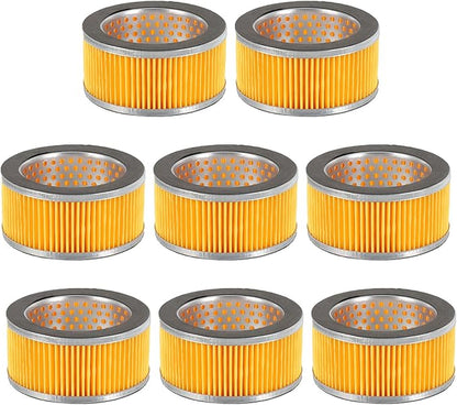 PATIKIL 4.2 x 2 Inch Air Compressor Intake Paper Filter 8 Pack Piston Type Air Filter Elements Replacement for Blowers Generators Filter Particles to Reduce Noise, Yellow
